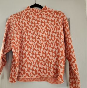 Maeve Orange and Cream Cowl Neck Sweater